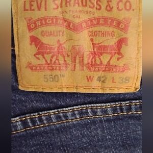 Men's Levi's 550 Relaxed Fit Dark Blue Jeans Sz 42 X 38